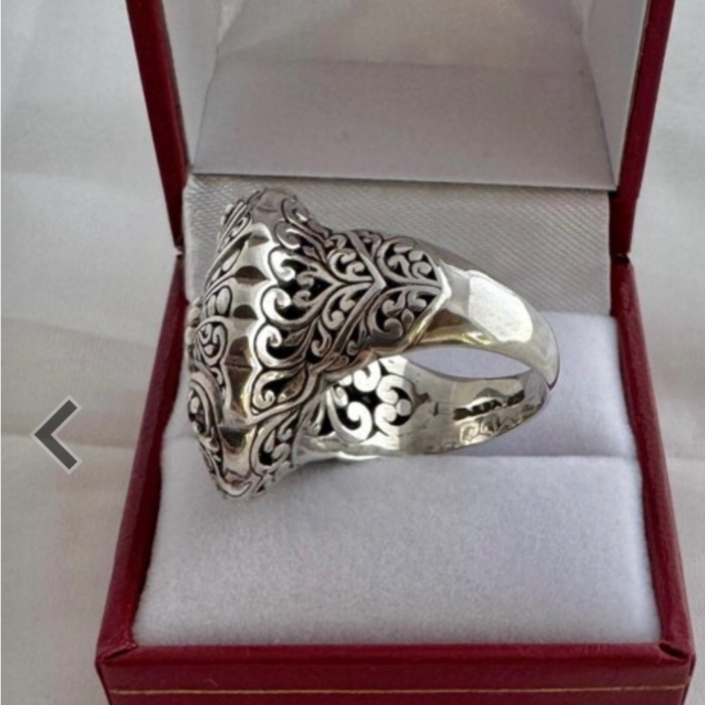 NEW SARDA Artisan Collection 925 Silver Floral Filigree Statement Ring - Picture 8 of 9